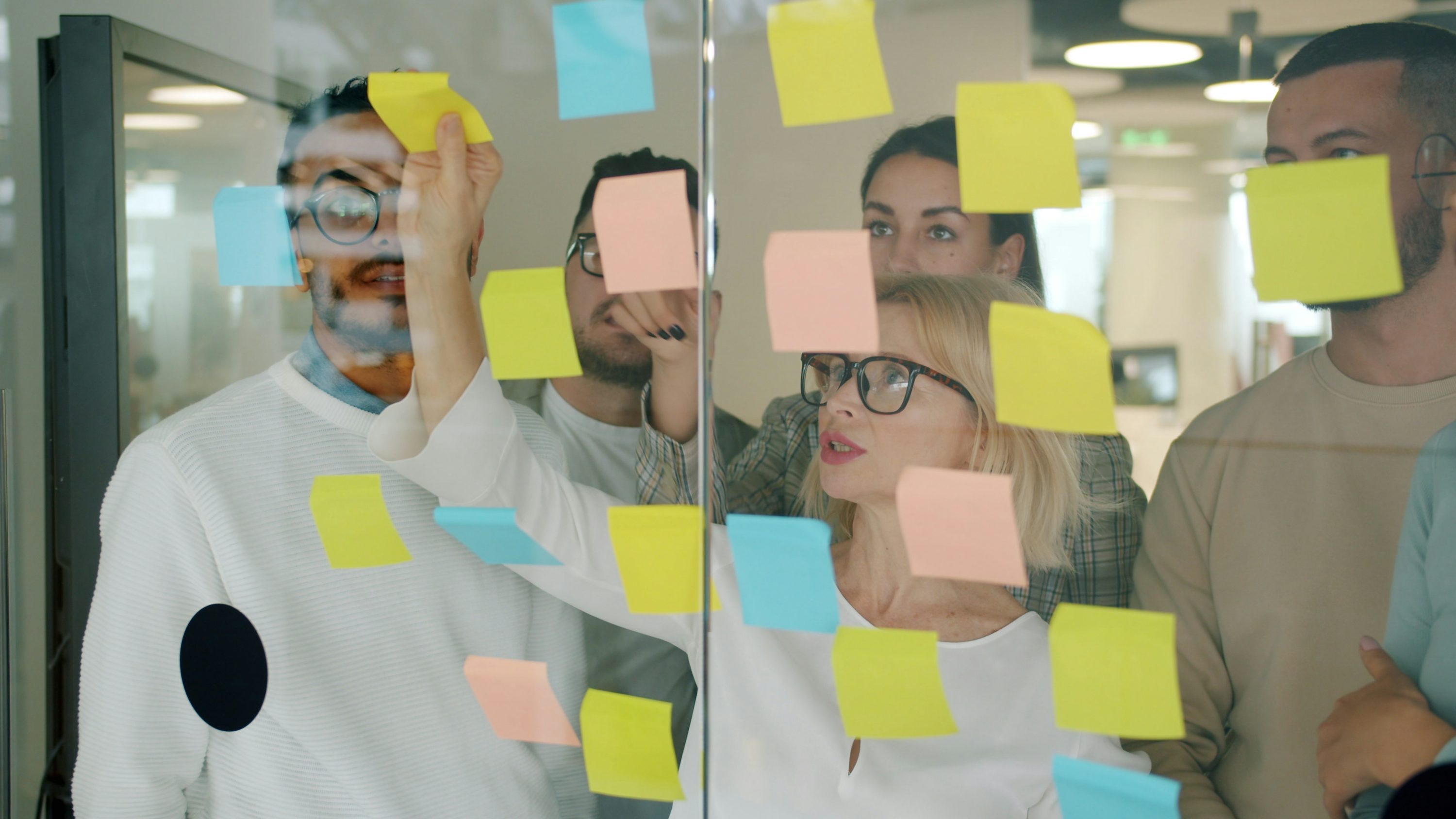 An innovation team developing a practical business solution